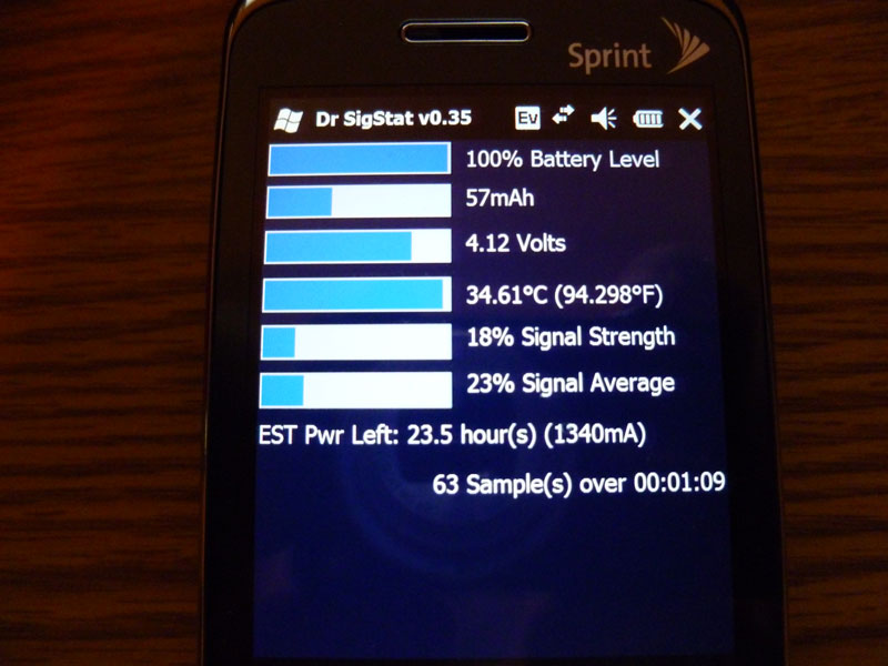 HTC Touch Pro battery life