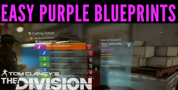 The Division - How To Get Purple Blueprints